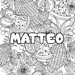 MATT&Eacute;O - Fruits mandala background coloring