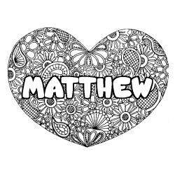MATTHEW - Heart mandala background coloring