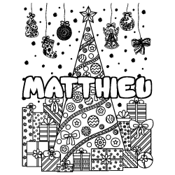 MATTHIEU - Christmas tree and presents background coloring