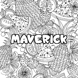 MAVERICK - Fruits mandala background coloring