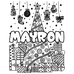 MAYRON - Christmas tree and presents background coloring