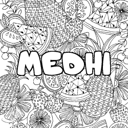 MEDHI - Fruits mandala background coloring