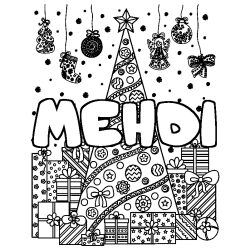 MEHDI - Christmas tree and presents background coloring