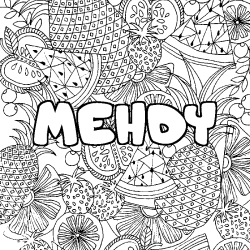 MEHDY - Fruits mandala background coloring