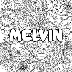 MELVIN - Fruits mandala background coloring