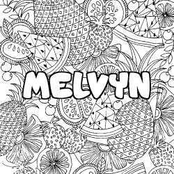 MELVYN - Fruits mandala background coloring