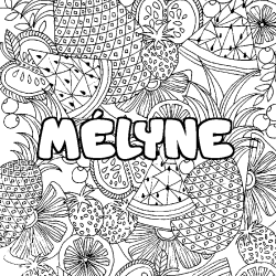 M&Eacute;LYNE - Fruits mandala background coloring