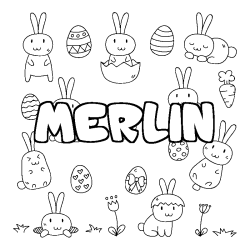 MERLIN - Easter background coloring