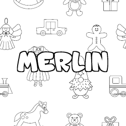 MERLIN - Toys background coloring