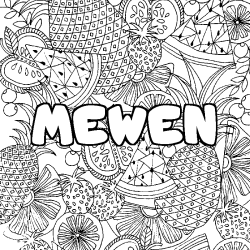 MEWEN - Fruits mandala background coloring