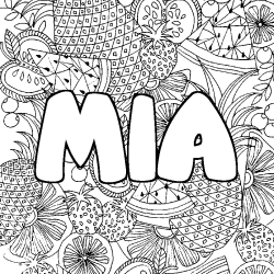 MIA - Fruits mandala background coloring