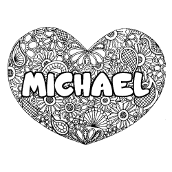 MICHAEL - Heart mandala background coloring