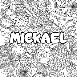 MICKAEL - Fruits mandala background coloring