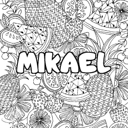 MIKAEL - Fruits mandala background coloring