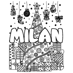 MILAN - Christmas tree and presents background coloring