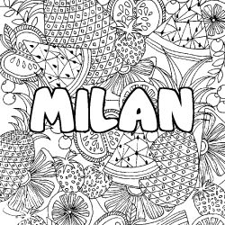 MILAN - Fruits mandala background coloring