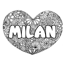 MILAN - Heart mandala background coloring