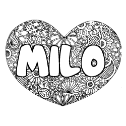 MILO - Heart mandala background coloring