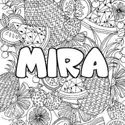 MIRA - Fruits mandala background coloring