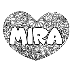 MIRA - Heart mandala background coloring