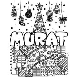 MURAT - Christmas tree and presents background coloring