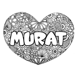 MURAT - Heart mandala background coloring