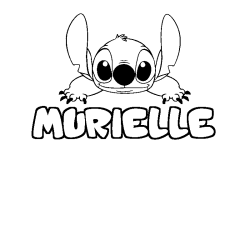 Coloring page first name MURIELLE - Stitch background