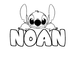 Coloring page first name NOAN - Stitch background