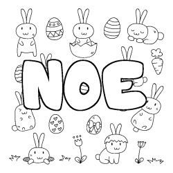 Coloring page first name NOE - Easter background