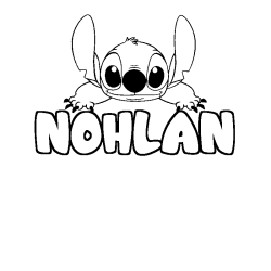 Coloring page first name NOHLAN - Stitch background