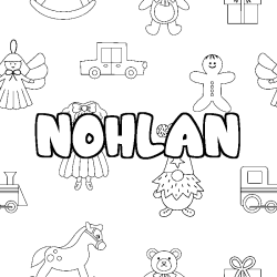 Coloring page first name NOHLAN - Toys background