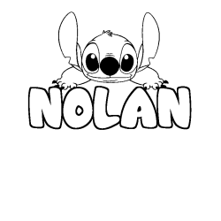 Coloring page first name NOLAN - Stitch background