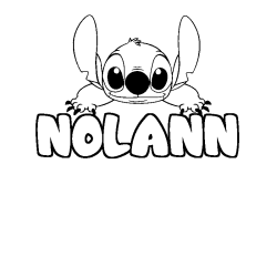 Coloring page first name NOLANN - Stitch background