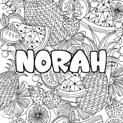 NORAH - Fruits mandala background coloring