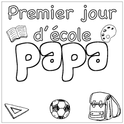 Coloring page first name papa - School First day background