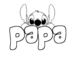 Coloring page first name papa - Stitch background