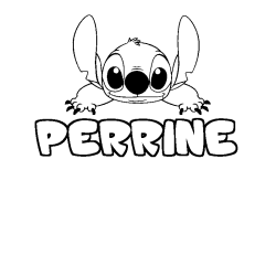 Coloring page first name PERRINE - Stitch background