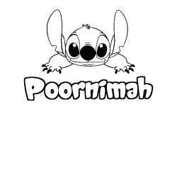 Coloring page first name Poornimah - Stitch background