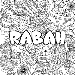 RABAH - Fruits mandala background coloring