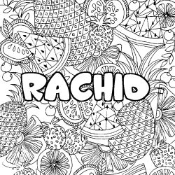 RACHID - Fruits mandala background coloring