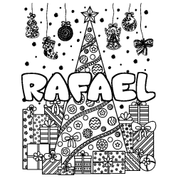 RAFAEL - Christmas tree and presents background coloring