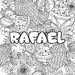 RAFA&Euml;L - Fruits mandala background coloring