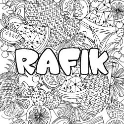 RAFIK - Fruits mandala background coloring