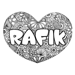 RAFIK - Heart mandala background coloring