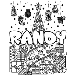 RANDY - Christmas tree and presents background coloring