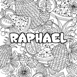 RAPHAEL - Fruits mandala background coloring