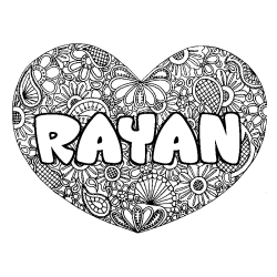 RAYAN - Heart mandala background coloring