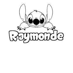 Coloring page first name Raymonde - Stitch background