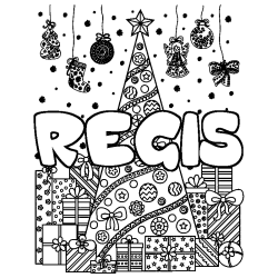 REGIS - Christmas tree and presents background coloring