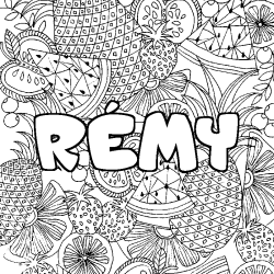 R&Eacute;MY - Fruits mandala background coloring